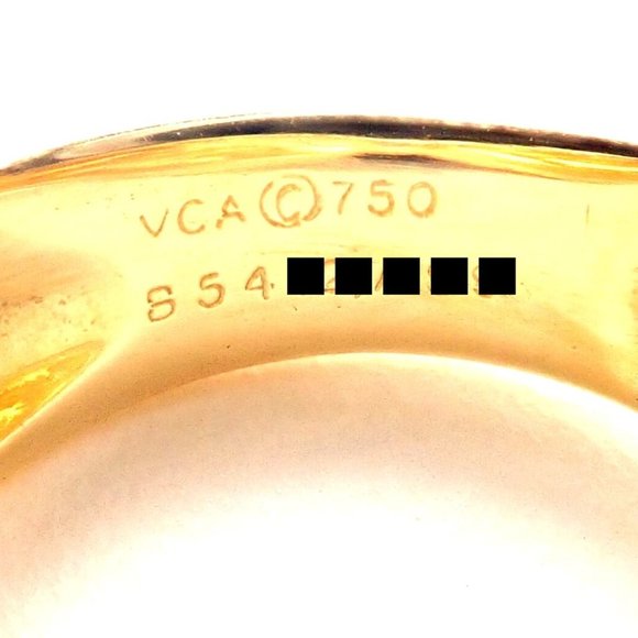 Rare! Authentic Van Cleef & Arpels 18k Yellow Gold Diamond Bow Design Band Ring - Picture 9 of 9